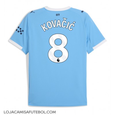 Camisa de Futebol Manchester City Mateo Kovacic #8 Equipamento Principal 2025-26 Manga Curta Camisa de Futebol Manchester City Mateo Kovacic #8 Equipamento Principal 2025-26 Manga Curta